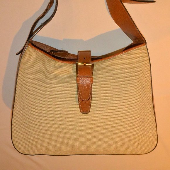 RENE Italy CANVAS & LEATHER SHOULDER BAG